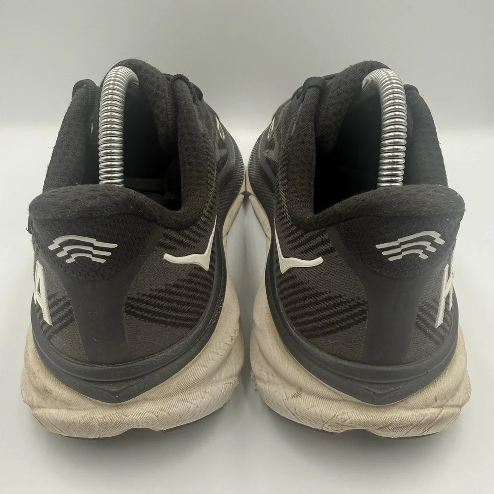 Hoka One One Clifton 9 Women's Size 9 D Wide Black White Running Shoes Sneakers - Picture 6 of 10